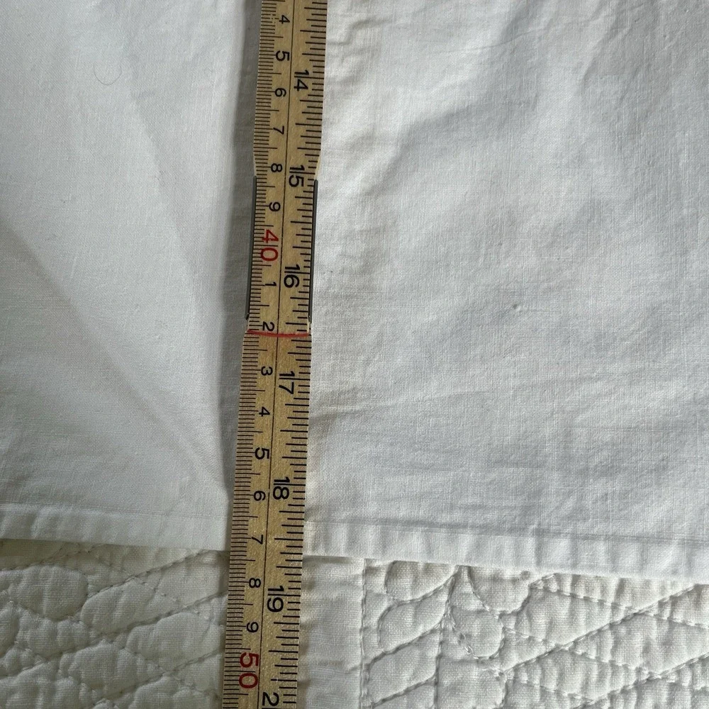 Vintage Hand Embroidered Cotton One Pillowcase Pink Flowers‎ Floral Ring Scroll